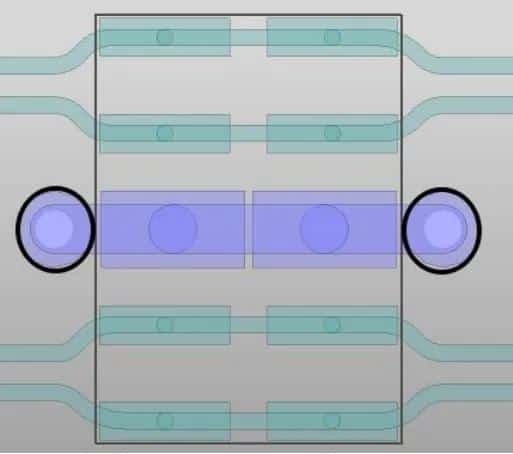 esd device ground via placement