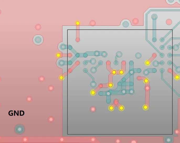 ic ground pads via placement