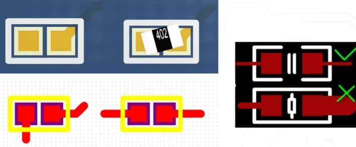 symmetrical routing for small chip components